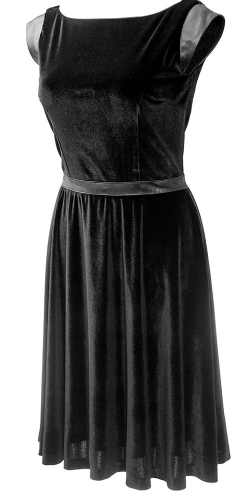 Vestido Veludo e Pele - T 36 / único