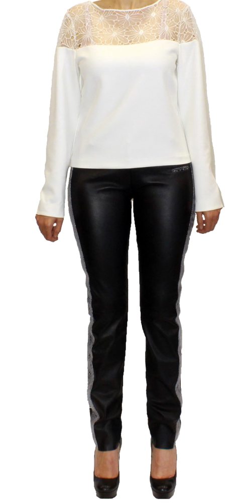 Calça em Pele Stretch - T 38 / único