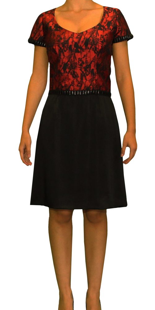 Vestido de Seda e Brocado - T 36 / único