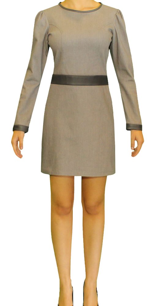 Vestido Denim e Pele - T 36 / único