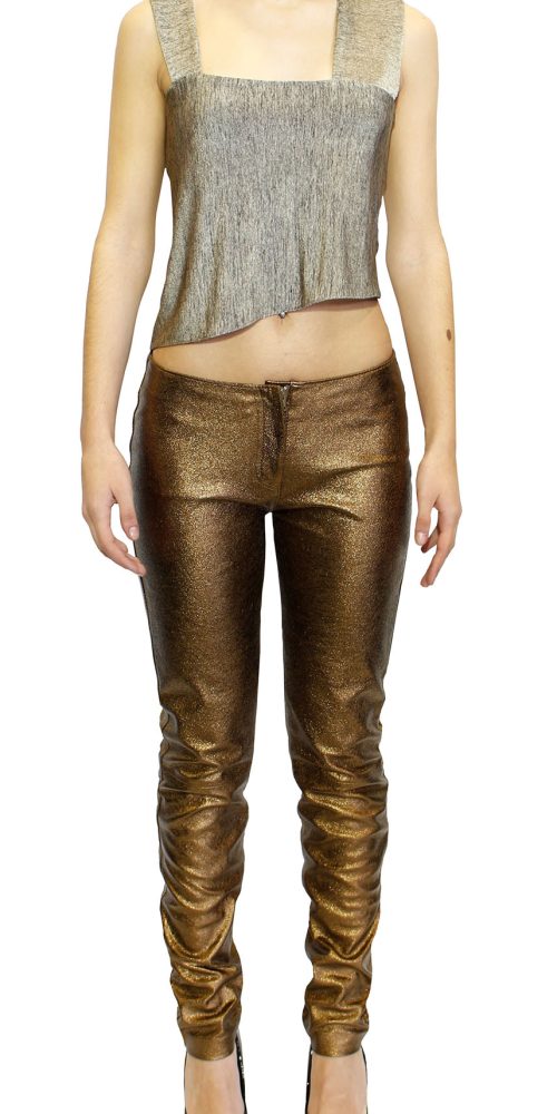 Calça em Pele - T 36 / único